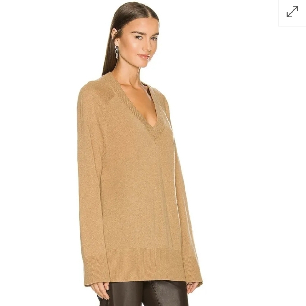 Revolve Weekend Stories Zuri Recycled Cashmere Oversized V-Neck Sweater